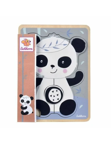 Puzzle enfant en bois Eichhorn Panda 6 Pièces