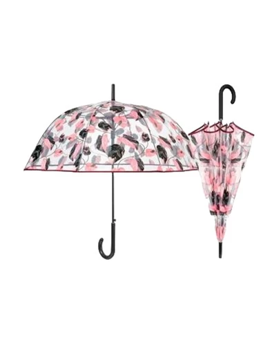 Parapluie Perletti Rose Transparent Microfibre Ø 89 cm Volets