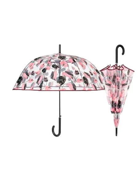 Parapluie Perletti Rose Transparent Microfibre Ø 89 cm Volets