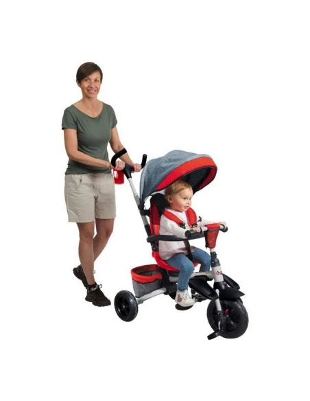 Dreirad Mondo On & Go Moovi Explore Rot Convertible Biegsam Drehung des Sitzes