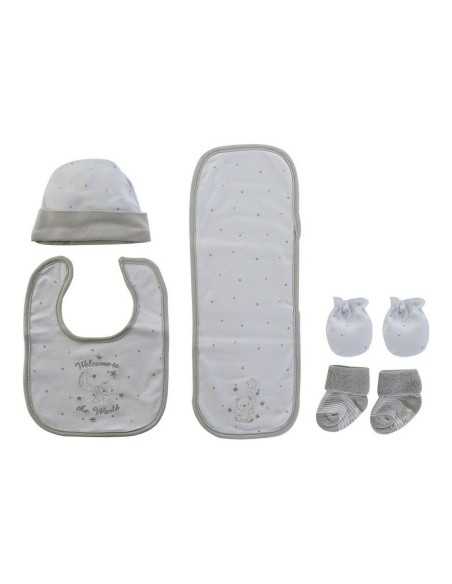 Set Lätzchen und Babyschuhe DKD Home Decor 0-6 Monate Baumwolle