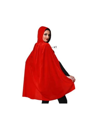 Cloak With hood 100 cm Red