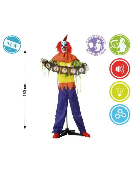 Halloween Decorations Male Clown 180 x 120 x 18 cm