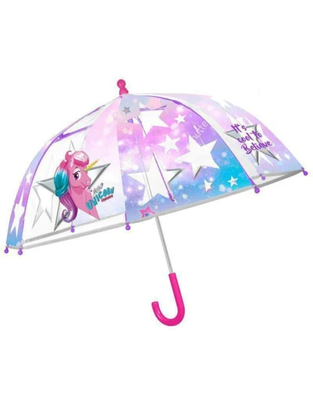 Ombrelli Perletti Rosa Fibra di Vetro 67 cm Per bambini Unicorno