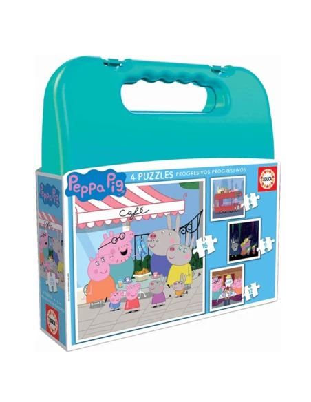 Set de 4 Puzzles Educa Peppa Pig Progressive (6-9-12-16 pcs)