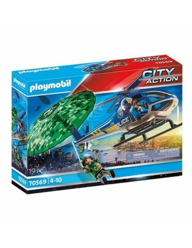 Playset City Action Police helicopter: Parachute Chase Playmobil 70569 19 pcs (19 pcs)