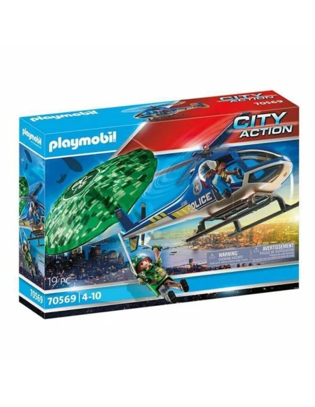 Playset City Action Police helicopter: Parachute Chase Playmobil 70569 19 pcs (19 pcs)