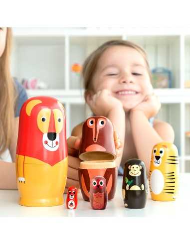 Matryoshka di Legno con Figure di Animali Funimals InnovaGoods 11 Pezzi