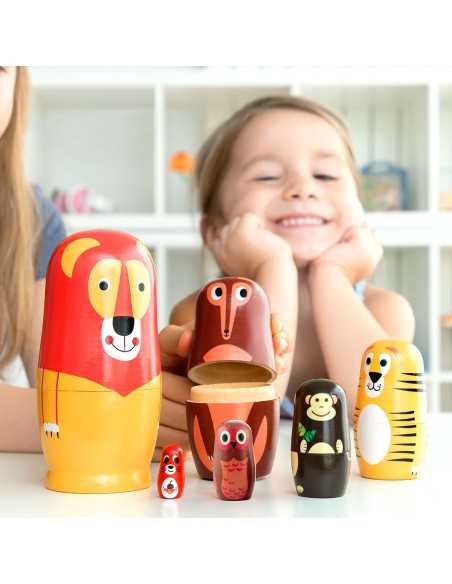 Matryoshka di Legno con Figure di Animali Funimals InnovaGoods 11 Pezzi