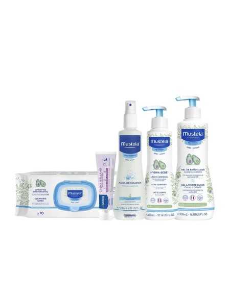 Baby-Geschenk-Set Mustela Bolsa Paseo Gris Sporttasche Grau 6 Stücke