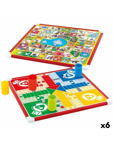 Jeu de petit chevaux et de l'oie Colorbaby 32 x 32 x 1 cm (25 Pièces) (6 Unités)