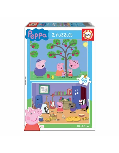 Set mit 2 Puzzeln Peppa Pig Cosy corner 28 x 20 cm 48 Stücke