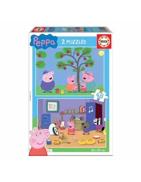 Set mit 2 Puzzeln Peppa Pig Cosy corner 28 x 20 cm 48 Stücke