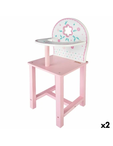 Highchair Woomax 25 x 55 x 20 cm Dolls White Pink 2 Units