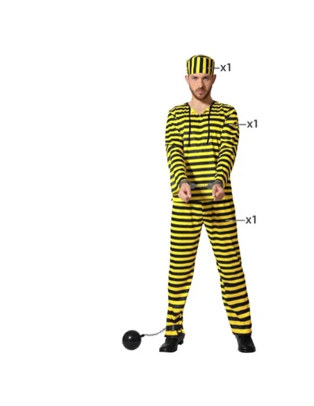 Costume for Adults Yellow Male Prisoner