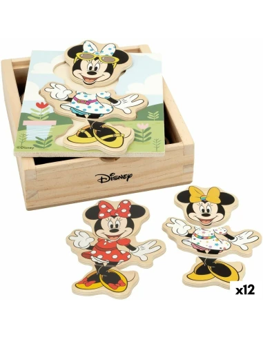 Puzzle enfant en bois Disney + 2 Ans 19 Pièces (12 Unités)