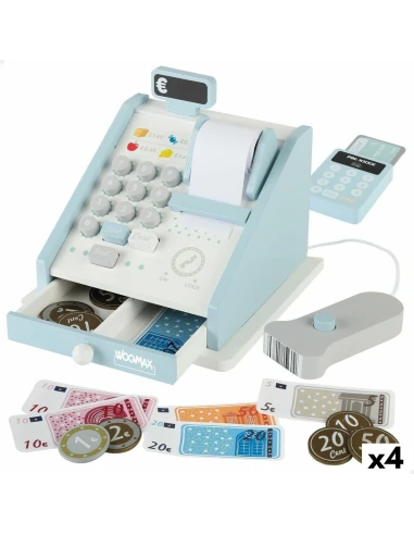 Toy Cash Register Woomax 18 Pieces 4 Units 18 x 15 x 18 cm