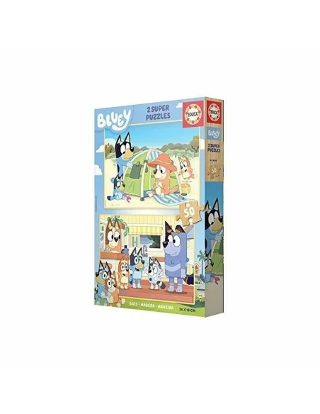 Set di 2 Puzzle Bluey Legno 50 Pezzi