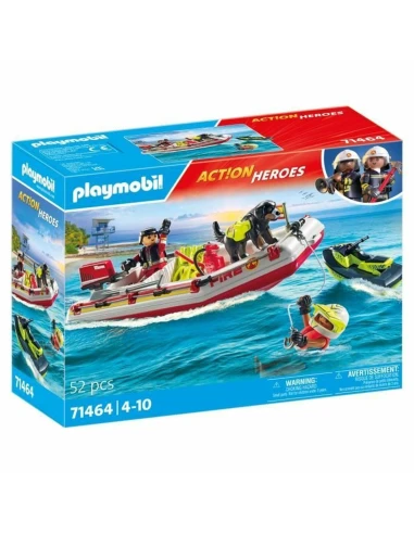 Playset Playmobil Action Heroes - Fireboat and Water Scooter 71464 52 Pezzi