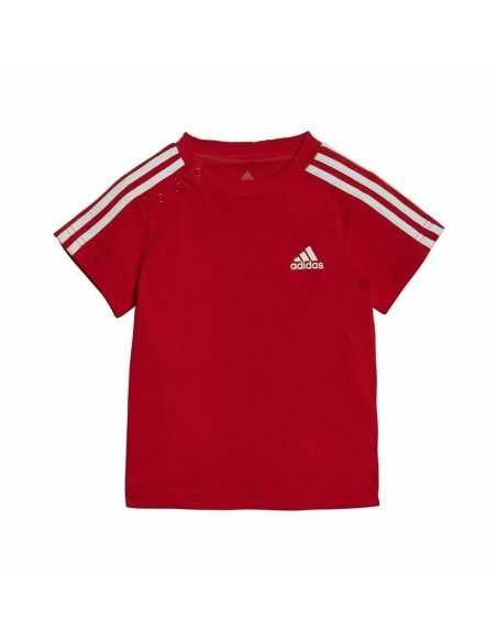 Completo Sportivo per Neonati Adidas Three Stripes Rosso