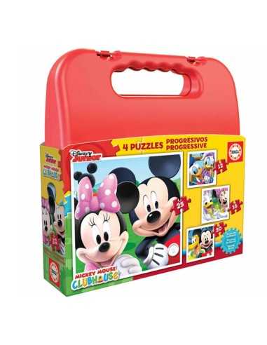 Set di 4 Puzzle Disney Mickey Mouse Progressive Educa 16505 (12-16-20-25 pcs)