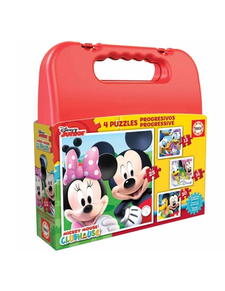 4-Puzzle Set Disney Mickey Mouse Progressive Educa 16505 (12-16-20-25 pcs)