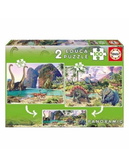 Puzzle per Bambini Dino World Educa 200 Pezzi (2 x 100 pcs)