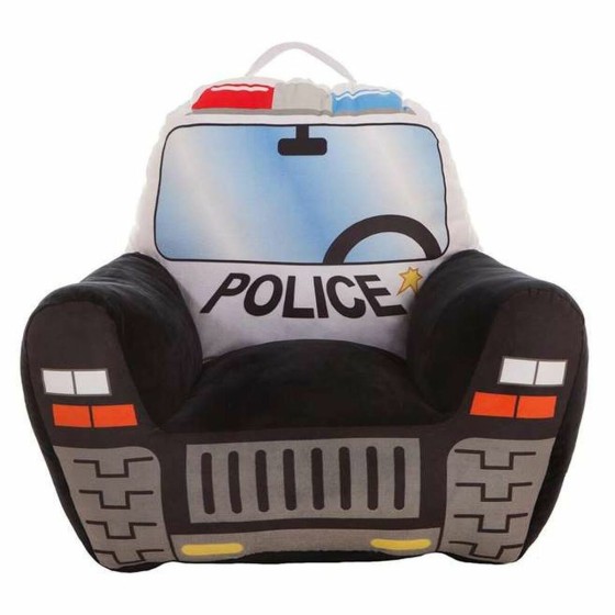 Kindersessel Polizeiwagen 52 x 48 x 51 cm Schwarz Acryl (52 x 48 x 51