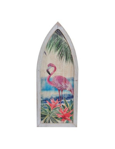 Décoration murale DKD Home Decor Bois Flamant rose Tropical