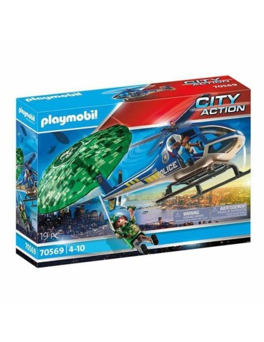 Playset City Action Police helicopter: Parachute Chase Playmobil 70569 (19 pcs)