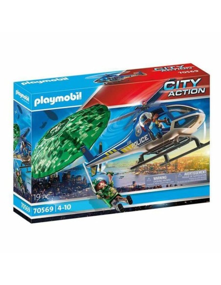 Playset City Action Police helicopter: Parachute Chase Playmobil 70569 (19 pcs)