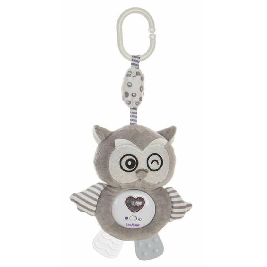 Jouet pour berceau à suspendre Musique Lumières Hibou Coeur 35 cm