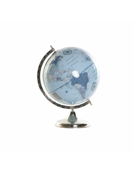 Globe DKD Home Decor Blue Silver PVC Aluminium 33 x 33 x 44 cm