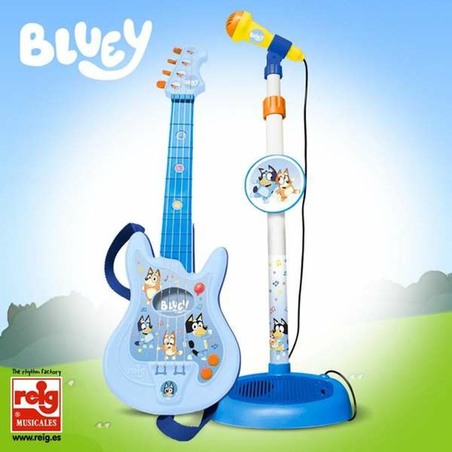 Chitarra da Bambino Bluey Regolabile Microfono 60 x 30 x 17 mm