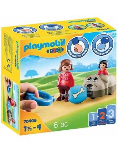 Playset Playmobil 1.2.3 Chien Enfants 70406 (6 pcs)