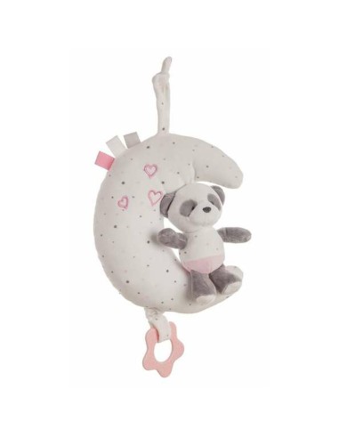 Musical Rattle Baby Panda Moon Pink