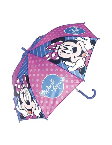 Ombrello Automatico Minnie Mouse Lucky Azzurro Rosa (Ø 84 cm)