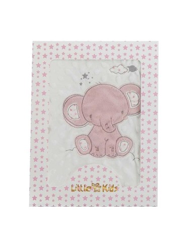 Babydecke Elefant Rosa Stickerei Beidseitig 100 x 75 cm