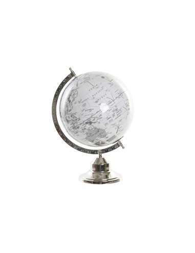 Globe terrestre DKD Home Decor Blanc Gris Argenté PVC Aluminium 27 x 25 x 38 cm