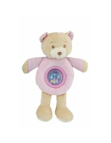 Peluche Hochet Lulu Rose Ours 25cm