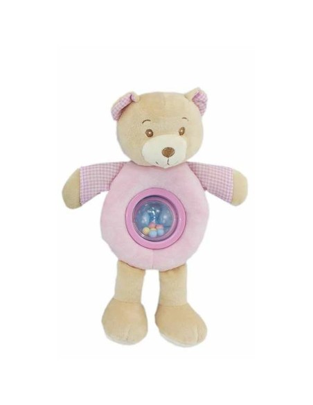 Rattle Cuddly Toy Lulu Pink Bear 25cm