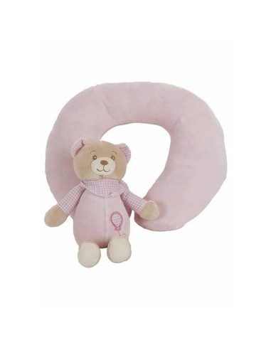 Coussin Cervical Lulu Rose Ours en peluche 20 x 24 cm