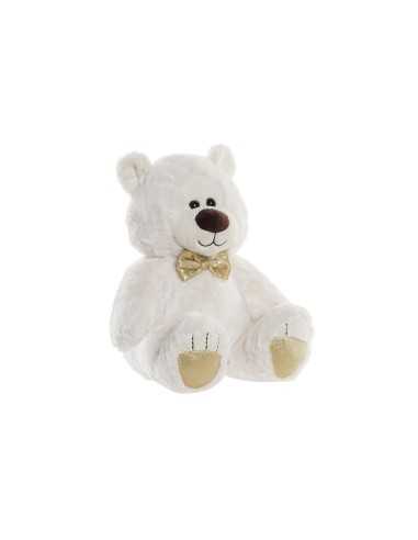 Teddy Bear DKD Home Decor Bow tie White Golden Metal Children's Bear 30 x 40 cm 30 x 30 x 36 cm