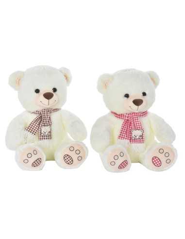 Ours en peluche DKD Home Decor Rouge Blanc Bordeaux Enfant 20 x 20 x 50 cm (2 Unités)