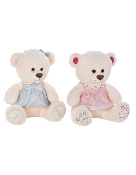 Orsetto di Peluche DKD Home Decor Beige Rosa Verde Per bambini 20 x 20 x 50 cm Orso (2 Unità)