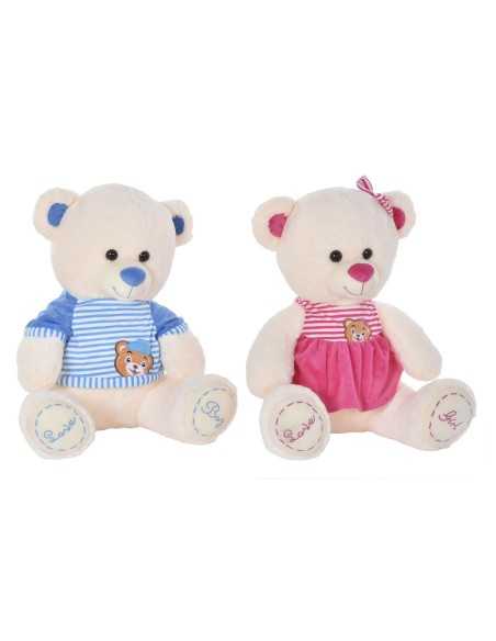 Plüschbär DKD Home Decor Beige Blau Rosa Für Kinder Bär 25 x 25 x 50 cm (2 Stück)