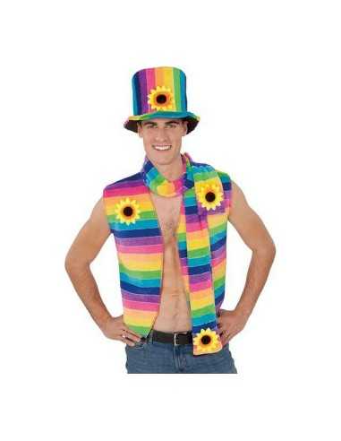 Accessori per travestimenti My Other Me Multicolore Arcobaleno S 59 cm 155 x 10 cm Cappello Sciarpa