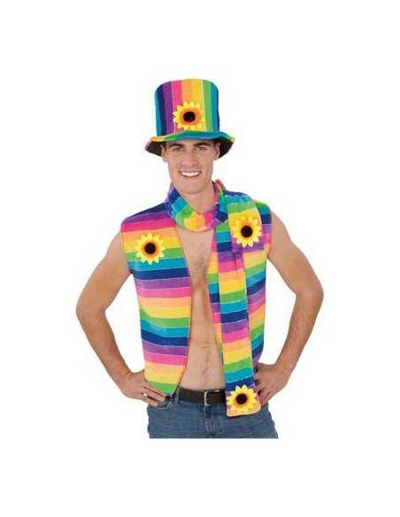 Accessori per travestimenti My Other Me Multicolore Arcobaleno S 59 cm 155 x 10 cm Cappello Sciarpa