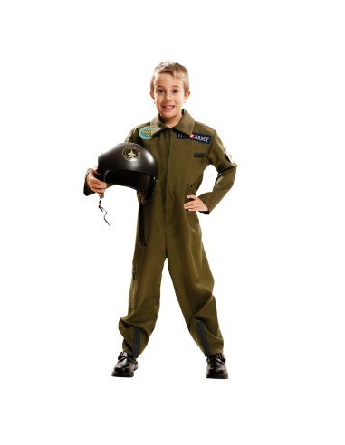 Costume for Children My Other Me Top Gun Aircraft Pilot 5-6 Years Green