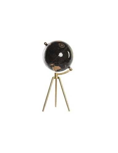 Globe DKD Home Decor Black Golden Metal 20 x 20 x 47 cm